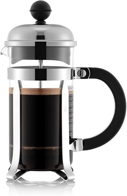 BODUM Chambord 3 Cup French Press Coffee Maker, Chrome, 0.35 l, 12 oz