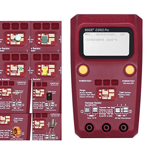 Image of BSIDE ESR02 PRO Transistor Tester SMD Components Checker Mega328 NPN /PNP Diode Resistor Inductor Capacitance ESR Meter with Tweezers