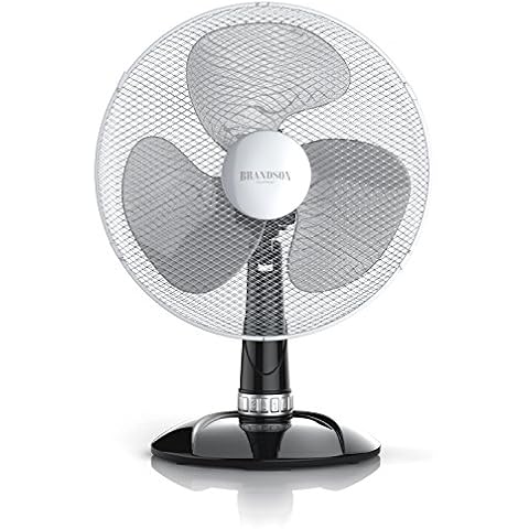 Brandson - Tischventilator 30 cm - Tisch Ventilator mit 3-Leistungsstufen - mobiler Lüfter - Schreibtischventilator oszillierend Cover