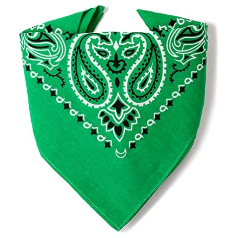 KARL LOVEN BANDANA Green Superior Thickness - Sustainable Cotton - 20 Exclusive Colors - Paisley Pattern Cover
