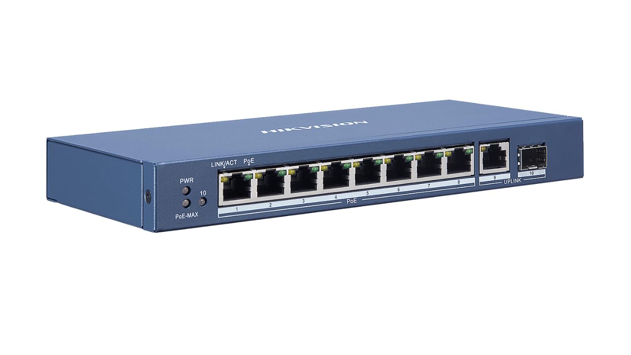 Hikvision DS-3E0510P-E switch di rete Non gestito Gigabit Ethernet (10/100/1000) Supporto Power over Ethernet (PoE) Blu