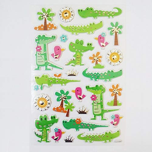 Preisvergleich Produktbild BLOUR Cartoon Aufkleber Kinderspielzeug Tier- und Pflanzenaufkleber Krokodil, Blumenaufkleber Kinderspielzeug Geschenke Weihnachtsdekorationen
