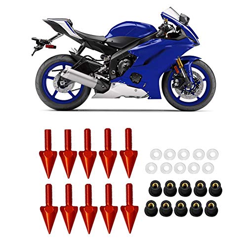 Image of Windscreen Spike,M5 Windshield Spike Screws Nuts Fit for Motorcycle Modification(red)