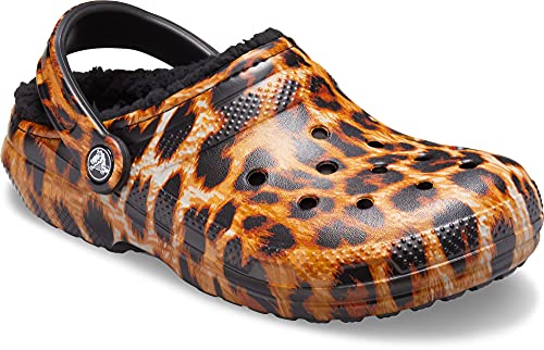 Image of Crocs Womens Men's and Women's Classic Lined Animal Print Clog | Fuzzy Slippers