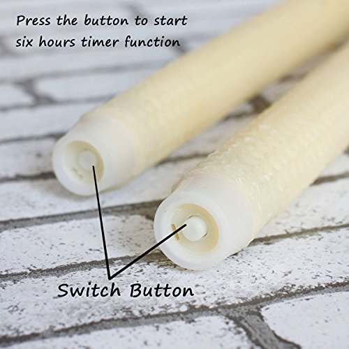 Image of simpdecor GiveU Taper Candles-Led Melted Dripping Honeycomb Flickering Flameless Candles with Timer,12 inch Tall,Ivory,Pack of 2