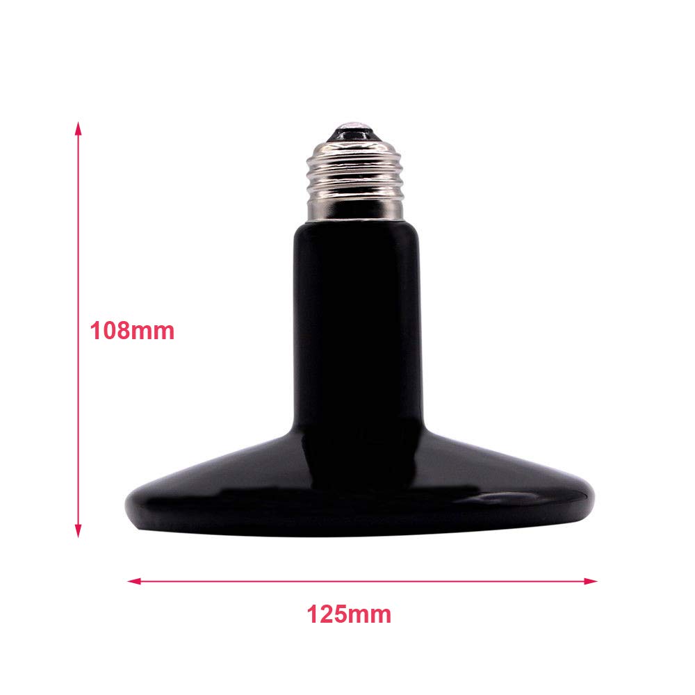 250W Reptile Heat Lamp Pet Infrared Ceramic Heater Emitter Appliances Lamp Reptile Tank Accessories for Amphibian Pet Brooder Coop Lizard Bearded Dragon Turtle Snake Terrarium Incubating Chicken - image 2