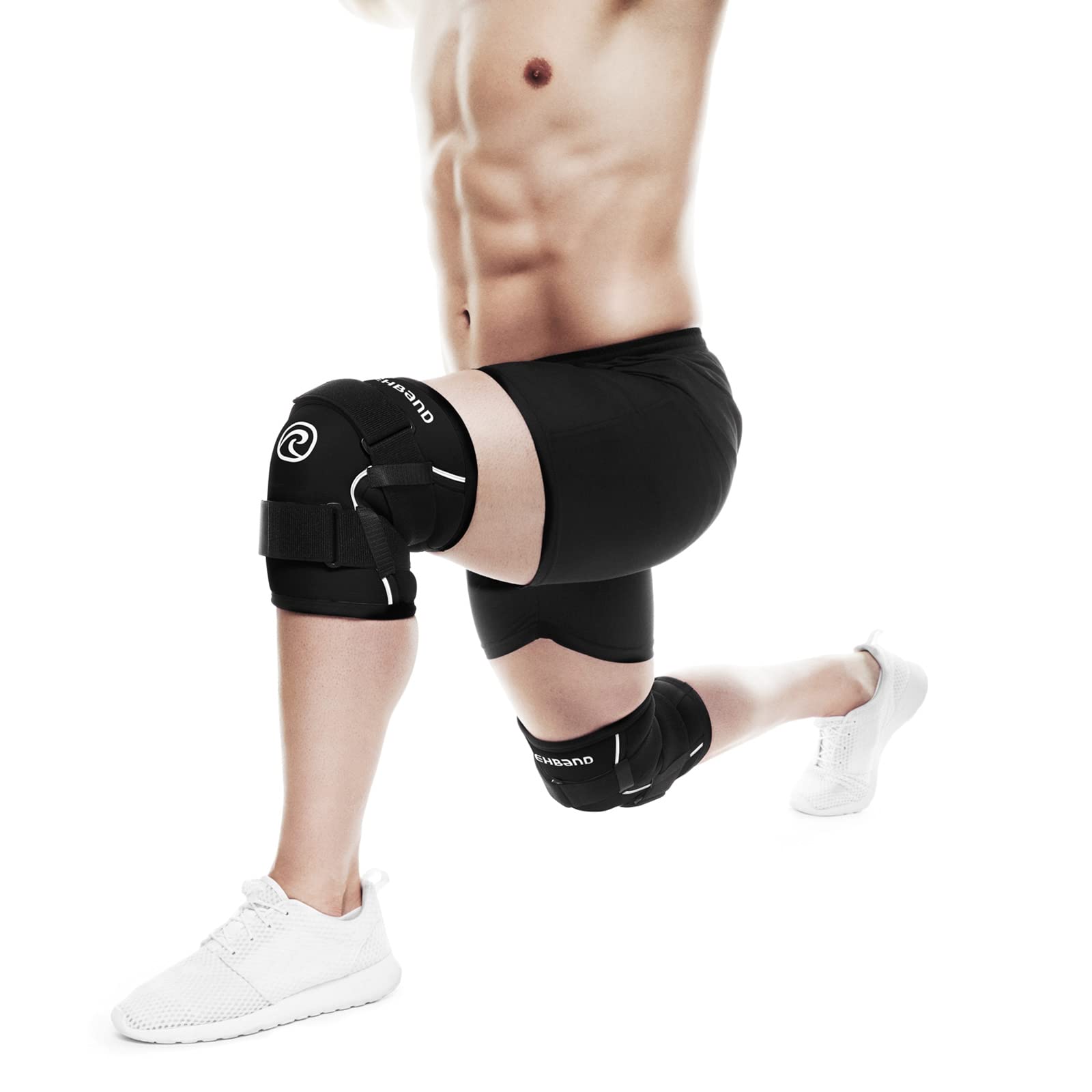 Rehband X-RX genouillère 7 mm - Knee sleeve en néoprène pour musculation et fitness, flexible et antidérapante, protection du genou femme et homme, Couleur:Noir, Taille:M