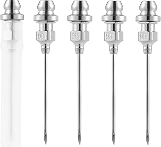 5pcs Bearing Grease Injector Needle, Small Grease Needle Nozzle Portable and Detachable Grease Gun Needle Tip Needle Grease Fitting for injecting Grease Into Sealed CV Joints