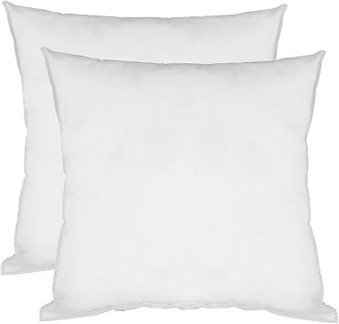 Throw Pillows Inserts for Couch 18 x 18 Inches- Couch Pillows Inserts for Living room18 x 18 - Pillows Inserts for 18 x 18 Covers - Pillow core Insert White 2, 18 x 18 Inches