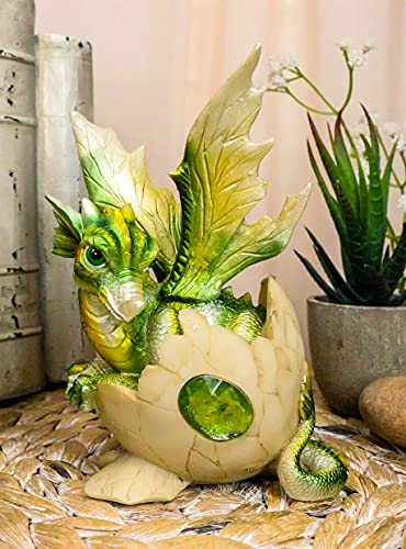 Ebros August-Geburtsstein Drache Ei Statue 13,3 cm hoch grüner Peridot August-Geburtsstein Edelstein Symbol schlüpfender Drache Sammlerfigur Cover