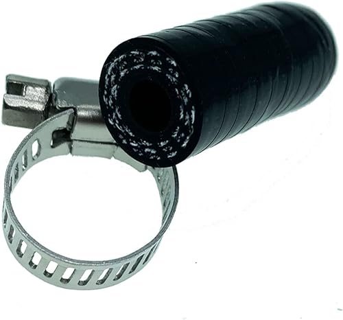 Bekelan Tapa de refrigerante de silicona reforzada universal negra de 14 "(6.5 mm) con abrazadera para calentador de derivación Puerto de agua de