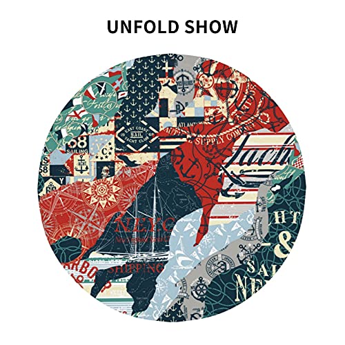 Abstract Nautical And Marine Tablecloth Nautical Map Round Tablecloth Waterproof Wrinkle Free Table Cloth Table Cover For Kitchen Dining Room Picnic Party Banquet Table Top Decor #TOP3