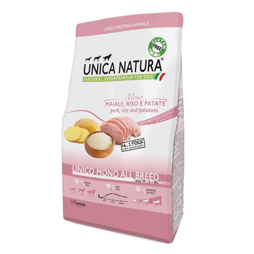 Crocchette cani - UNICA NATURA: Unico mono all breed 2,​5kg -​maiale -​gluten free