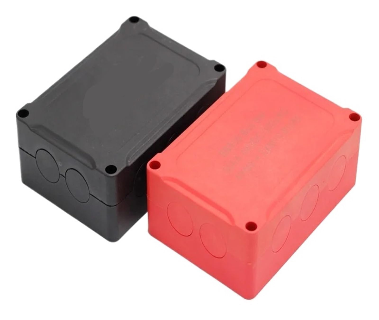 Bloque de distribución de energía de 4 Pernos M8, 2 Pernos M10, Barra colectora de Cobre de 500A, Placa de latón Puro de 6MM con Cubierta Impermeable Negra(Black)