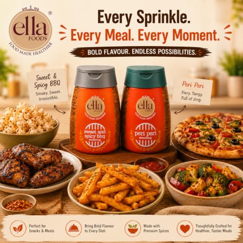 Image of Ella Foods Sweet and Spicy BBQ + Peri Peri Seasoning (Pack of 2 x 100 Gm)