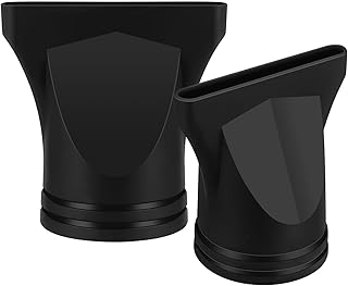 VOSAREA 2pcs Hair Dryer Nozzle Attachment Reusable Blow Dry Hair Dryer Diffuser Professional Hairdressing Styling Tool (Black)