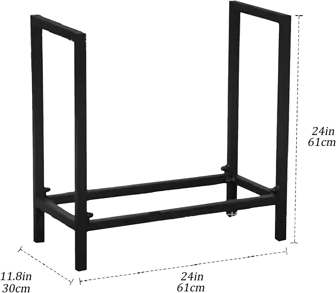 Firewood Rack Outdoor Log Storage Rack Firewood Wood Stacker for Fireplace or Fire Pit Steel Construction with Powder-Coated Bronze Finish.
