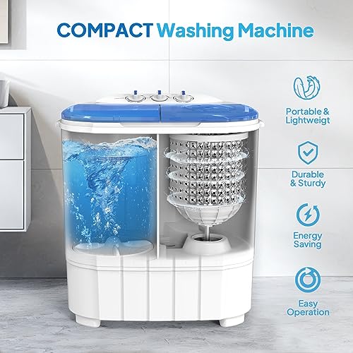 image for ROVSUN 11LBS Portable Washing Machine, Electric Washer and Dryer Combo