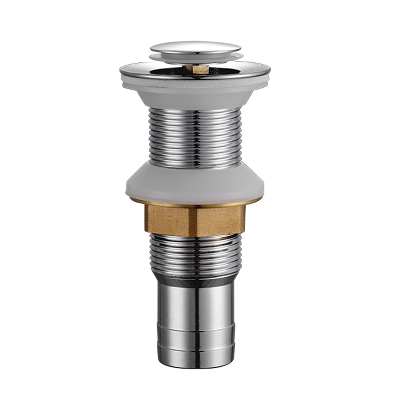 Tubo di scarico per lavello pop-up Tappo di scarico pop-up per lavabo e vasca, scanalato, ottone cromato (Chrome D)