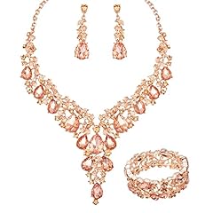 peach crystal-rose gold tone