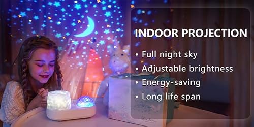 Stars Lamp Ocean Night Light Projector, Kids Galaxy Projector For Bedroom, Nebula Star Projector With Usb Cable, 360 Degree Rotation Kid Night Light Lamp For Decorating Party,Birthdays,Christmas Gifts #TOP7