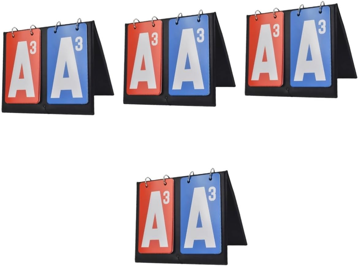 Yardwe 4pcs Portable Score Counter Board for Basketball Baseball and Volleyball Multi-Sport Scorekeeper for Tennis Badminton and More and Design