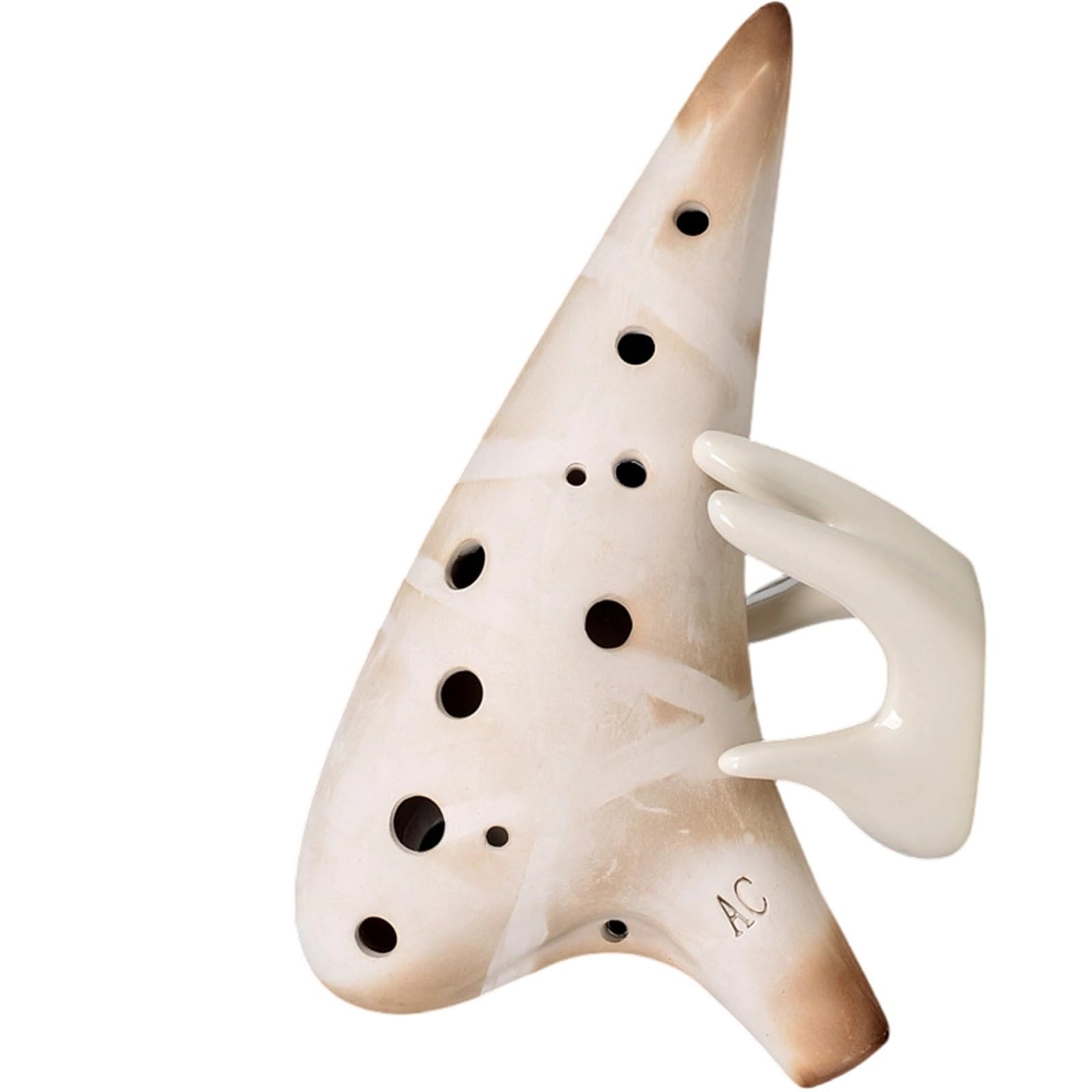 Ocarina In Ceramica Ocarina 12 fori AC Alto C chiave Strumento per principianti con prestazioni professionali(White)