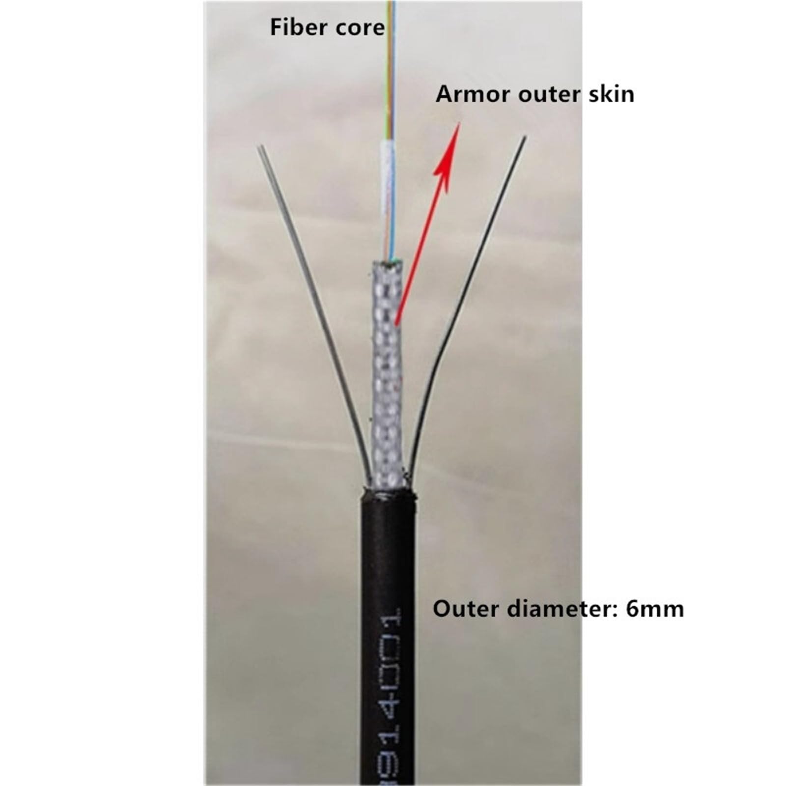 Câble optique blindé extérieur de 50 m, 2 cœurs, 4 cœurs, 6 cœurs, 8 cœurs, 12 cœurs, SC/FC/LC/ST/optique, pull-over (nous choisir)