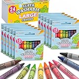 Large crayons for Little Hands: Each crayon measures 3.9 inches (9.9 cm) in length and 0.43 inches (11 mm) in diameter, making them easy to grip for little hands. Their large size is designed to help children develop fine motor skills while enjoying ...