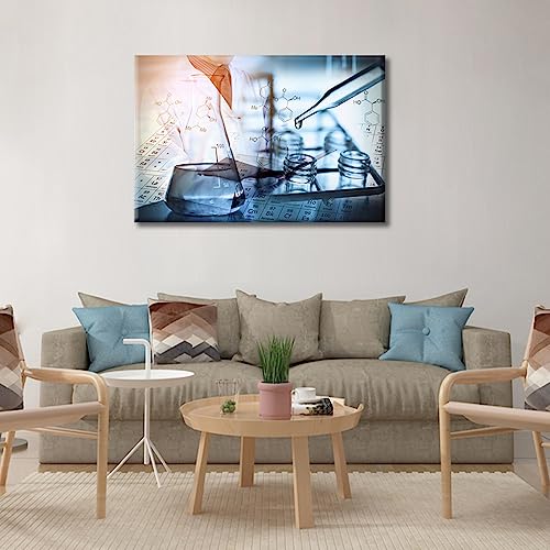 Image of TUMOVO 1 PanelsScientist and Test Tubes Laboratory Concept Artwork Canvas Paintings for Bedroom, Living Room, Office. Medical Home Decor Framed Ready to Hang (16 inch Wx24 H)