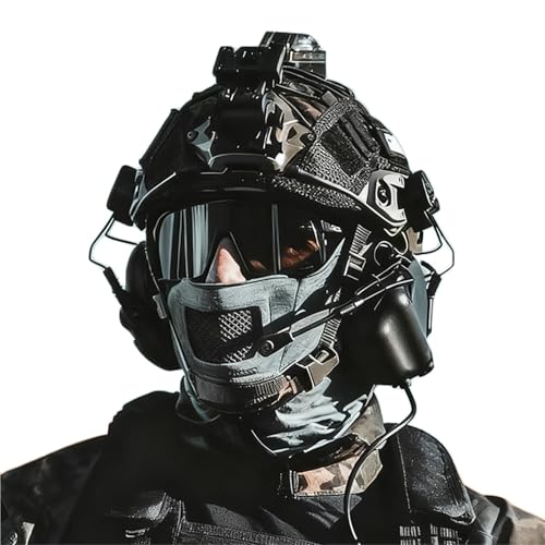 Casque airsoft avec masque et lunettes tactiques WLXW