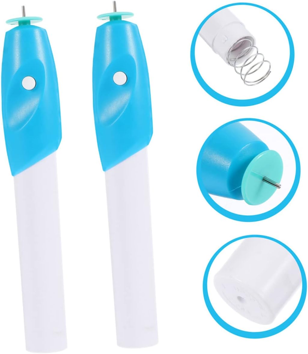 BEBEMOKO 2Pcs Electric Quilling Pen Portable Curling Tool for DIY Crafts Comfortable Grip Type Slot Design for Handmade Paper Art Projects