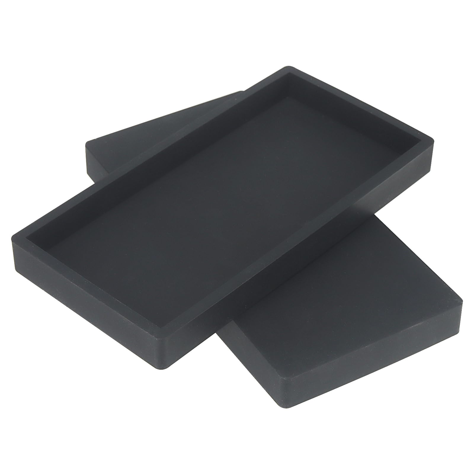 3 x taca ?azienkowa, czarna, silikon, 20 x 10 cm, silikonowa toaletka, taca dekoracyjna, prostok?tna, blat roboczy, taca na ?wiece, myd?o, kosmetyki, bi?uteri?, ro?lin?, 3 szt
