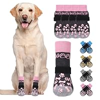 KOOLTAIL Dog Socks for Hot/Cold Pavement to Prevent Licking Paws,Dog Boots&Paw Protector for Hardwood Floors Anti Slip,Traction Control No Twist Grip Booties for Small Medium Large Senior Dogs L