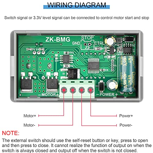 Youmile PWM Motor Speed Controller ZK-BMG DC 12V 24V 60V 500W Adjustable ignal Generator Driver Module with Stepless Switch red and black cable - Image 4