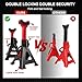 SENKEYFE 3 Ton (6,600 LBs) Jack Stands with Double Pin Locking,Rubber Cover and Large Foot Base,11
