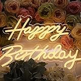 POVOKICI Happy Birthday Neon Sign Large Size 18IN Happy + 24IN Birthday LED Lights Signs Happy Birth