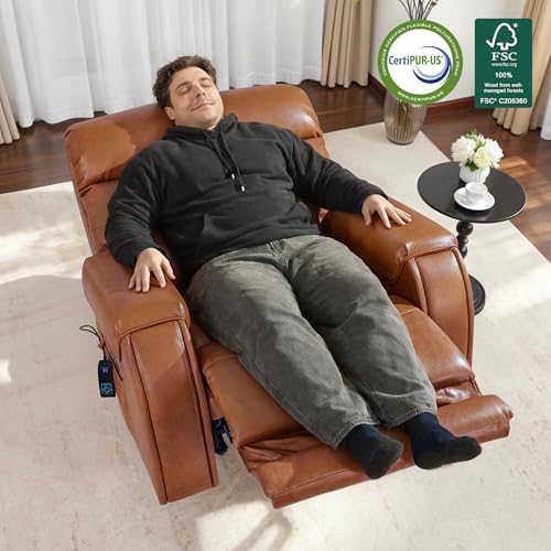 Sillón reclinable con reposacabezas ajustable naranja miniatura 3