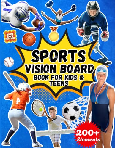 Sports Vision Board Book for Kids & Teens: 200+ Athlete Clip Art,...
