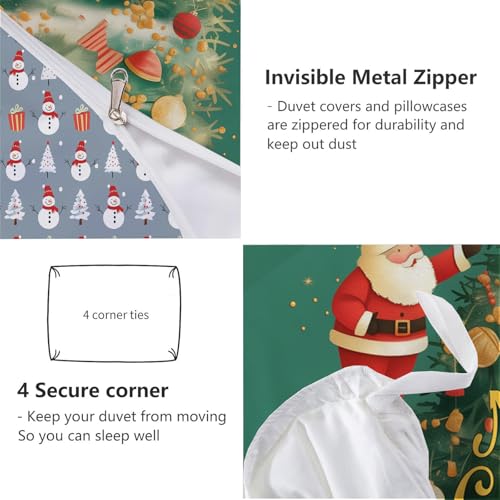 Parure housse de couette Noël 240x260cm réversible pour cadeau idéal - 7