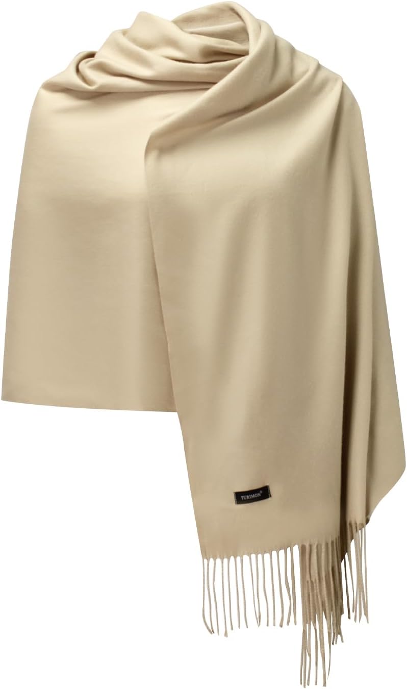 TURIMON Women's Pashmina Shawls and Wraps: Cashmere Feel Large Scarves Ideal for Evenings, Weddings, Travel, and Office Wear
