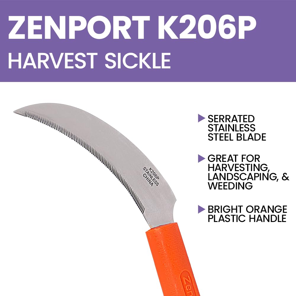 Amazon.com : Zenport K206P Stainless Steel Sickle, A+ Grade