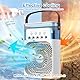 Anluomania Mobile Klimaanlage, Mini Luftkühler mit 600ml Wassetank, Ventilator USB 4 in 1, Mobile Klimagerät 3 Geschwindigkeiten, 3 Nebelmodi, Mini Klimaanlage mit 7 Farben Licht, 1-3H Timer