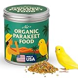 Nest Plus Premium Bird Seed Parakeet Food | Organic Parakeet Bird Seeds with Oat Groats, Amaranth & Super Veggies | Perfect Bird Food, Pretty Parrot & Budgie Food | Reusable Tin (1lb)