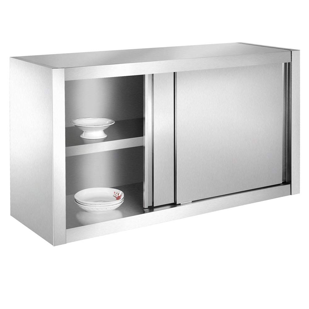 Armario de cocina, armario de pared en acero inoxidable 120x40x65cm ideal para restaurantes, cocinas, cantinas ...