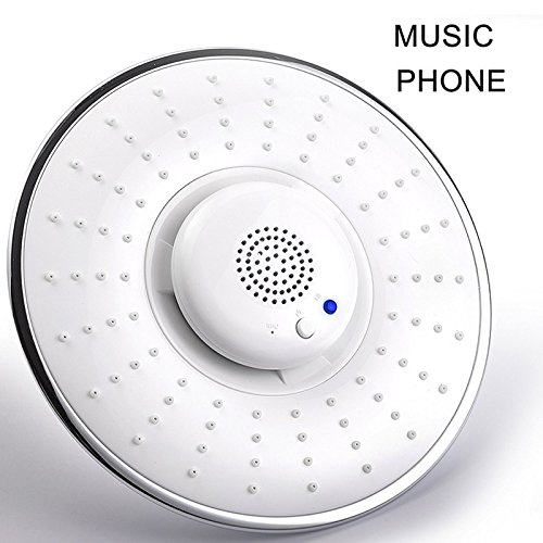 ZREAL Douchette Musique Pomme de douche avec Haut-Parleur Bluetooth Imperméable Tête de douche avec Micro Enceinte Intégrée pour WC Salle de Bain écouter de la musique 12 heures