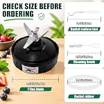 7-Fin Extractor Blade Replacement Compatible with Ninja Auto-iQ BL480 BL482 BL642 BN801 NN102, 10.5cm Blender Blade Assembly for 18oz 24oz 32oz Cups with Seal Ring Tool & Cleaning Brush