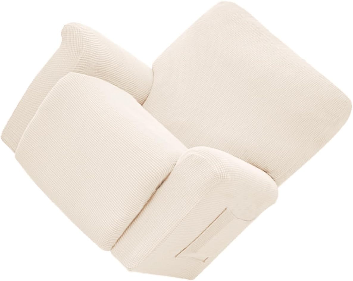 Chair Cover Slipcover, White Plush Fleece Stretch Seat Protector, All-Inclusive Elastic Furniture Cover for Recliner and Massage Chairs, Suitable for Home and Office Use