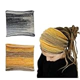Nutty Natte 2PCS Handmade Wide Tube headwrap Headband for dreadlocks, braids or regular hair Knitted headband for Men and Women Hiking Gaiter Hair Wrap Headbands for Dreads (Yellow Black)