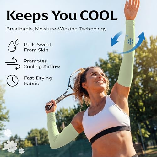 Image of SportsTrail Cooling Arm Sleeves for Men & Women - Breathable, UV Sun Protection, Sports Arm Sleeves for Women, Men & Youth